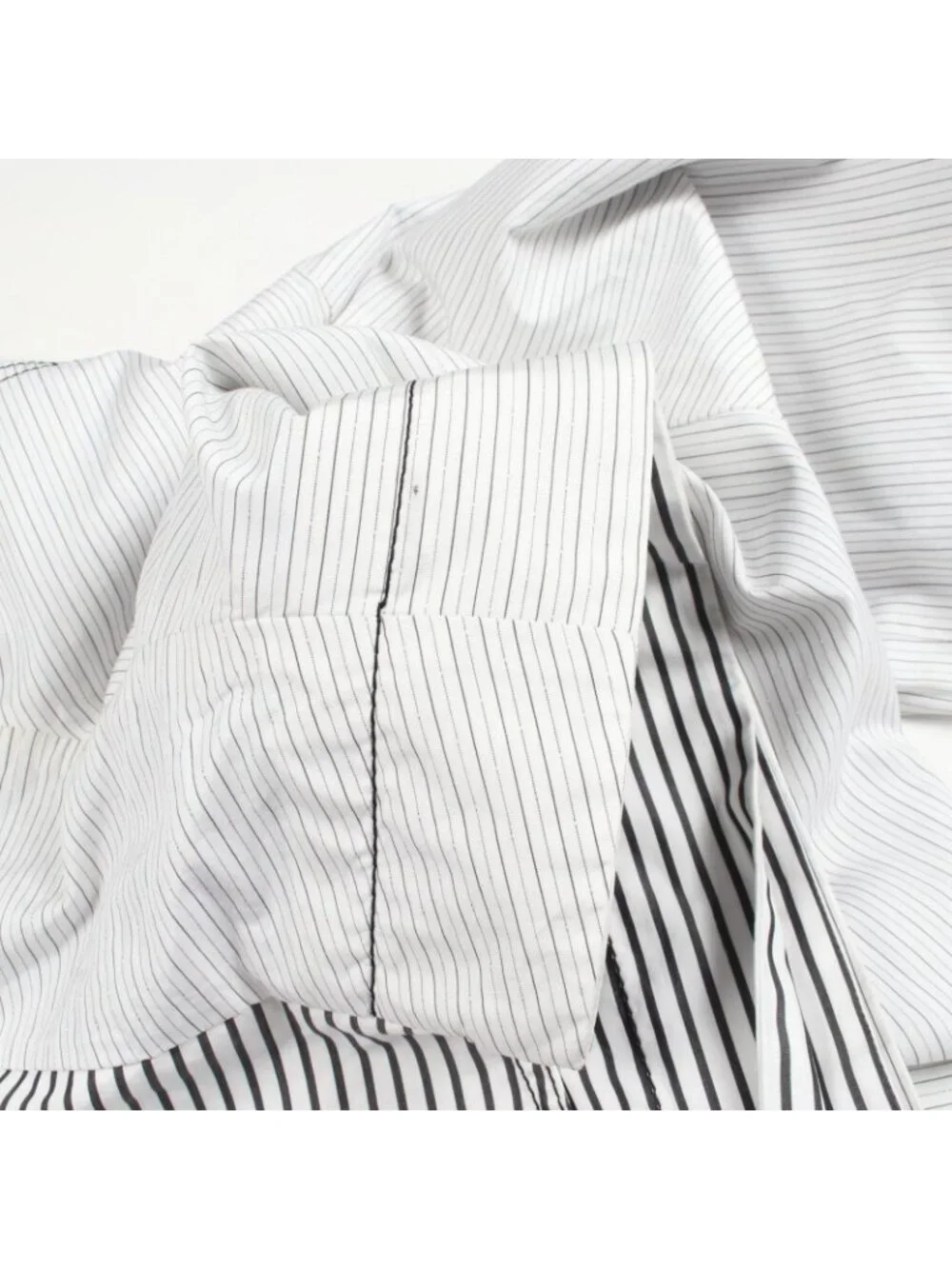 Chanel Soutien Collar Coat CC Logo Button Stripe Reversible